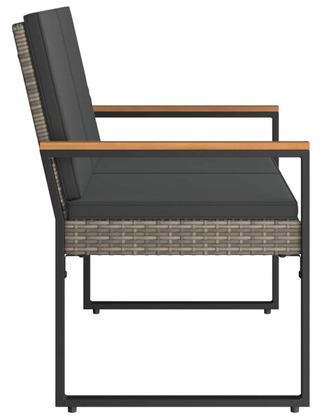 VidaXL Kerti pad Szürke és sötétszürke 107 x 61 x 80 cm polirattan