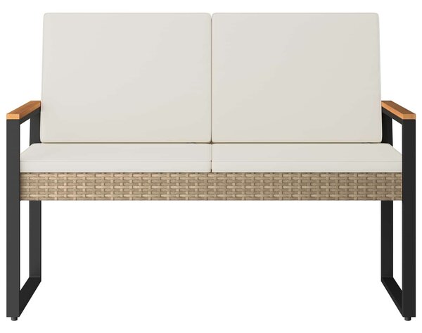VidaXL Kerti pad Beige és Krémszínű 107 x 61 x 80 cm polirattan