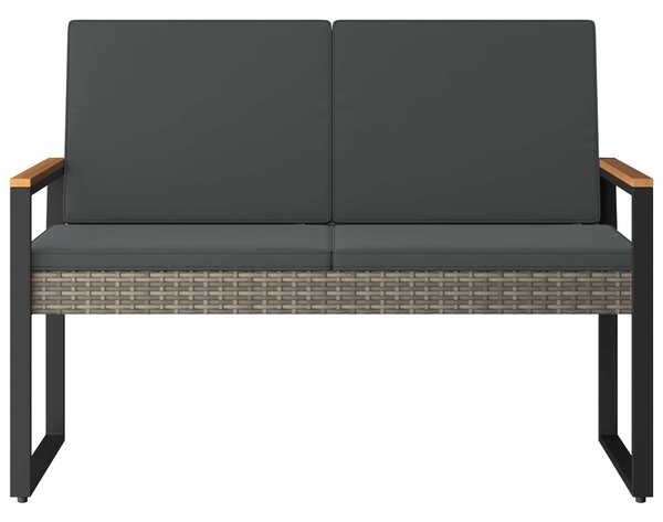 VidaXL Kerti pad Szürke és sötétszürke 107 x 61 x 80 cm polirattan