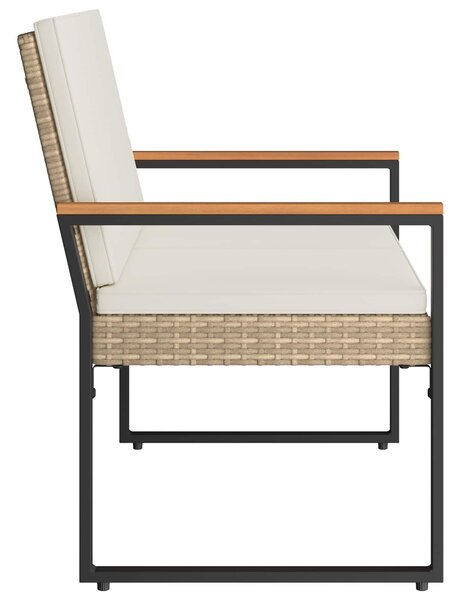 VidaXL Kerti pad Beige és Krémszínű 107 x 61 x 80 cm polirattan