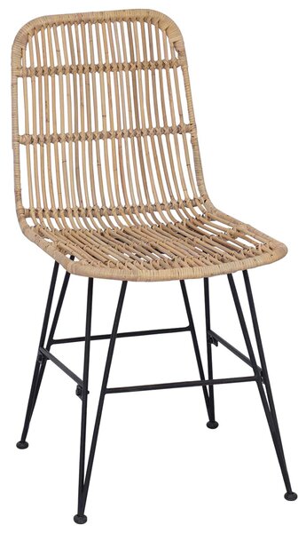 VidaXL Étkezőszék 2 pcs Természetes 41 x 55 x 85 cm Rattan és acél