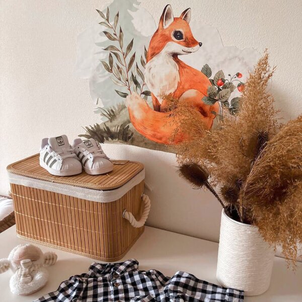 INSPIO - átragasztható textil matrica - Róka, őzike, mókus - Falmatrica