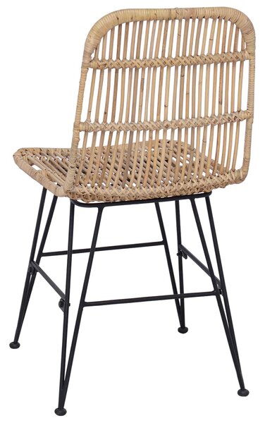VidaXL Étkezőszék 2 pcs Természetes 41 x 55 x 85 cm Rattan és acél