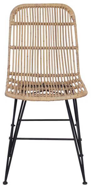 VidaXL Étkezőszék 2 pcs Természetes 41 x 55 x 85 cm Rattan és acél