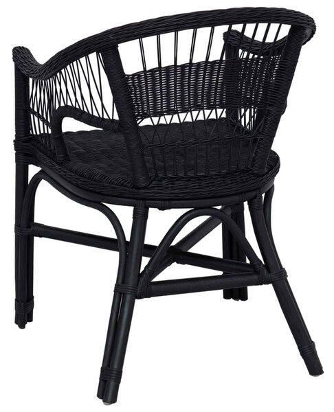 VidaXL Összecsukható Szék Rattan Fekete 60 x 60 x 81 cm