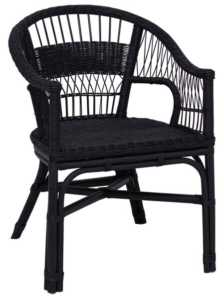 VidaXL Összecsukható Szék Rattan Fekete 60 x 60 x 81 cm