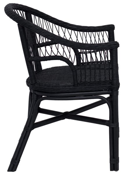 VidaXL Összecsukható Szék Rattan Fekete 60 x 60 x 81 cm