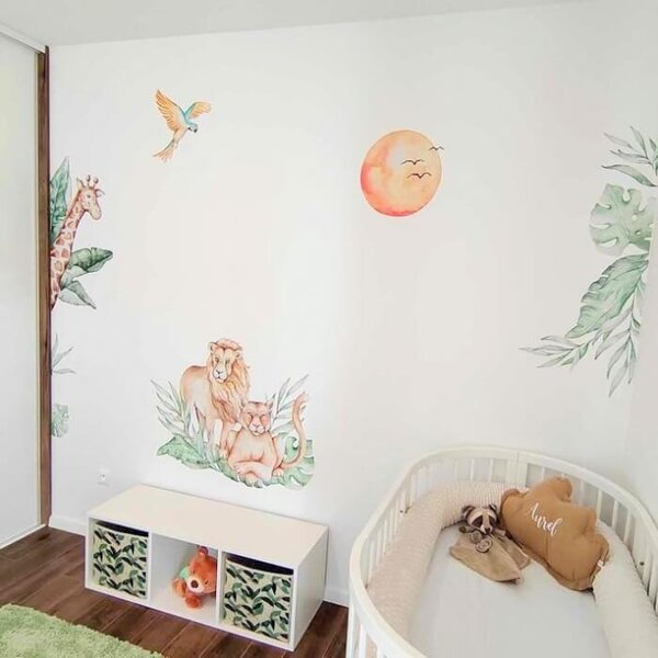 INSPIO - átragasztható textil matrica - Falmatrica - SZAFARI állatok a vadonból