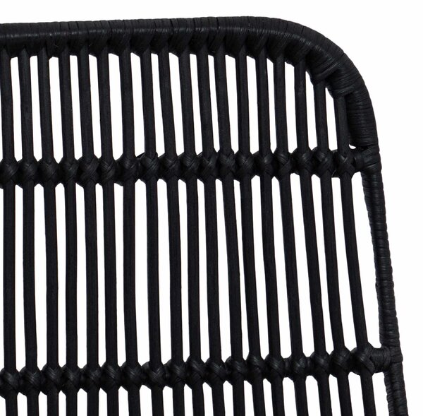 VidaXL Étkezőszék 2 pcs Fekete 41 x 55 x 85 cm Rattan és acél