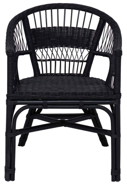 VidaXL Összecsukható Szék Rattan Fekete 60 x 60 x 81 cm