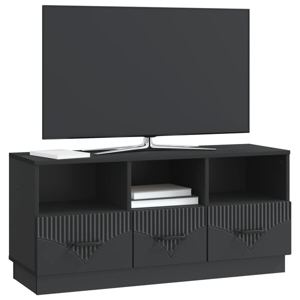 VidaXL TV szekrény fiókkal Fekete 102 x 34,5 x 47 cm Szerelt Fa