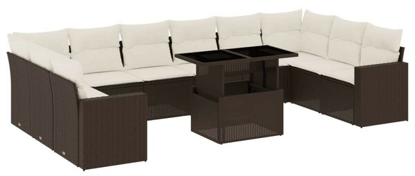 VidaXL Polyrattan Kerti Ülőgarnitúra - 11 részes - Barna