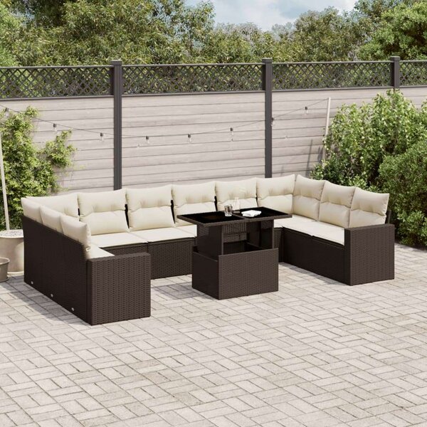VidaXL Polyrattan Kerti Ülőgarnitúra - 11 részes - Barna