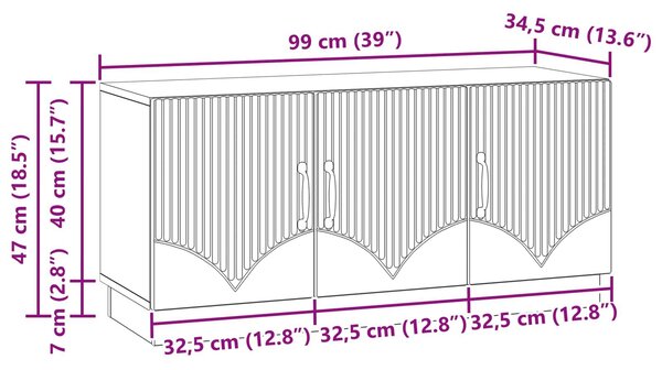 VidaXL TV szekrény Magasfényű Fehér 99 x 34,5 x 47 cm Szerelt Fa