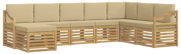 VidaXL Kültéri kanapé szett 8 pcs Fehér és Bézs 304 x 185,5 x 73 cm