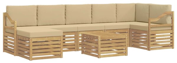 VidaXL Kültéri kanapé szett 8 pcs Fehér és Bézs 59 x 59 x 37 cm