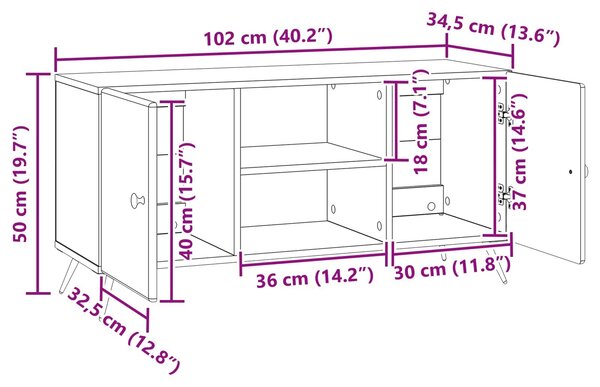 VidaXL TV szekrény Magasfényű Fehér 102 x 34,5 x 50 cm Szerelt Fa