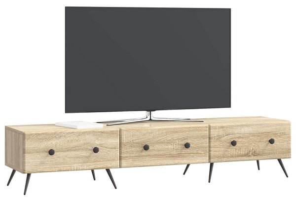 VidaXL TV szekrény fiókkal Sonoma Tölgy 147 x 34,5 x 30 cm Szerelt Fa