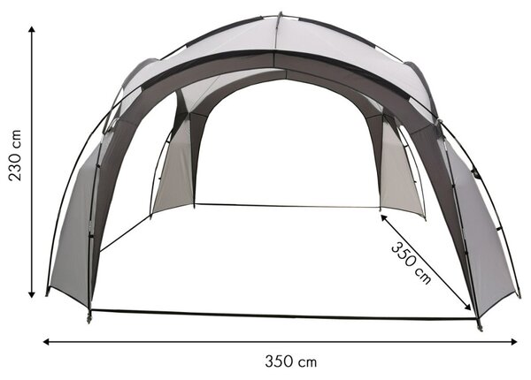 Szürke kerti pavilon 3,5x3,5 m