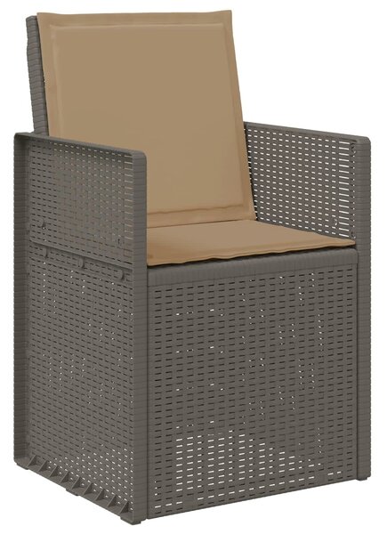 VidaXL Kert étkező szett párnával 7 pcs Világosszürke és Taupe PP