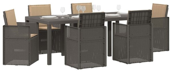 VidaXL Kert étkező szett párnával 7 pcs Világosszürke és Taupe PP