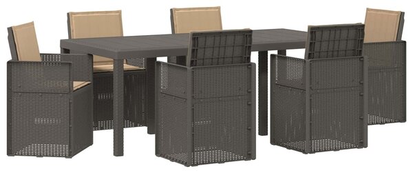 VidaXL Kert étkező szett párnával 7 pcs Világosszürke és Taupe PP
