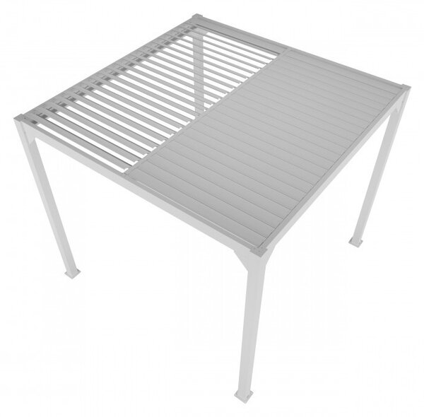 LUXE pergola 4x4m fehér LED világítással