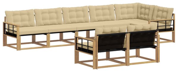 VidaXL Kültéri kanapé szett párnával 8 pcs Fehér és Bézs