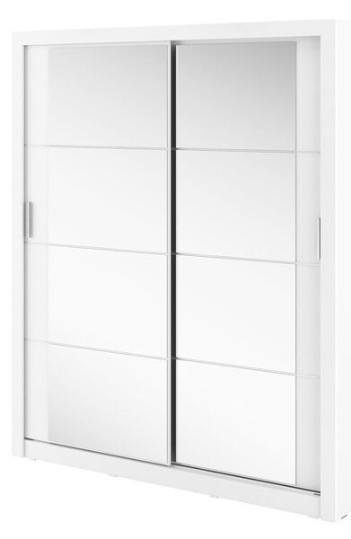 Gardróbszekrény Fresno 102, Laminált forgácslap, 215x180x60cm, Fehér