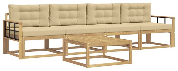 VidaXL Kültéri kanapé szett párnával 4 pcs Fehér és Bézs