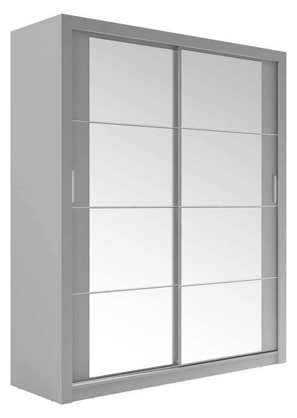 Gardróbszekrény Fresno 102, Laminált forgácslap, 215x180x60cm, Szürke