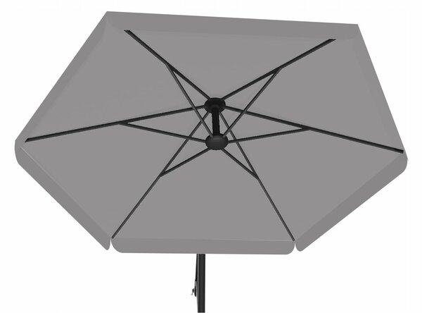 Kerti napernyő állítható dőlésszöggel, UV-védő kupolával, védőhússal, 300 cm átmérővel, szürke