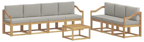 VidaXL Kültéri kanapé szett 8 pcs Fehér és Világosszürke