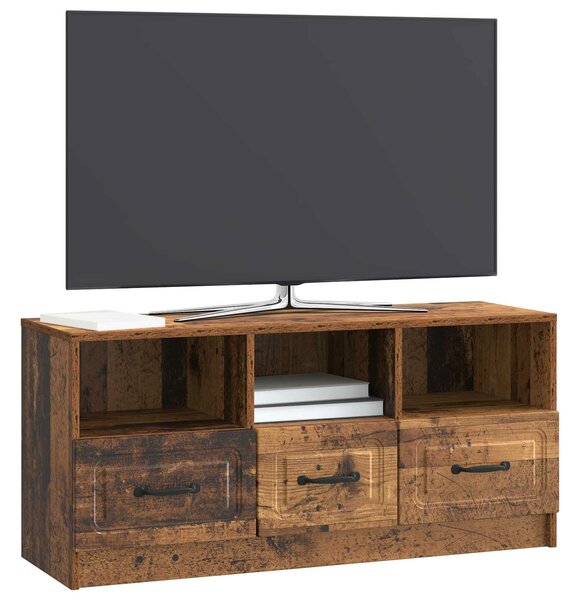 VidaXL TV szekrény fiókkal Antik Fa 102 x 34,5 x 47 cm Szerelt Fa