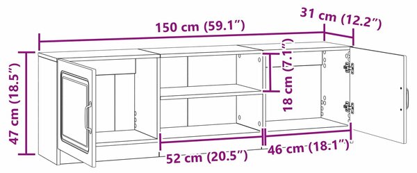 VidaXL TV szekrény Sonoma Tölgy 150 x 31 x 47 cm Szerelt Fa