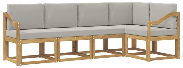 VidaXL Kültéri kanapé szett párnával 5 pcs Fehér és Világosszürke