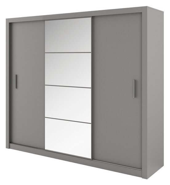 Gardróbszekrény Cirdelu 101, Laminált forgácslap, 215x250x60cm, Szürke