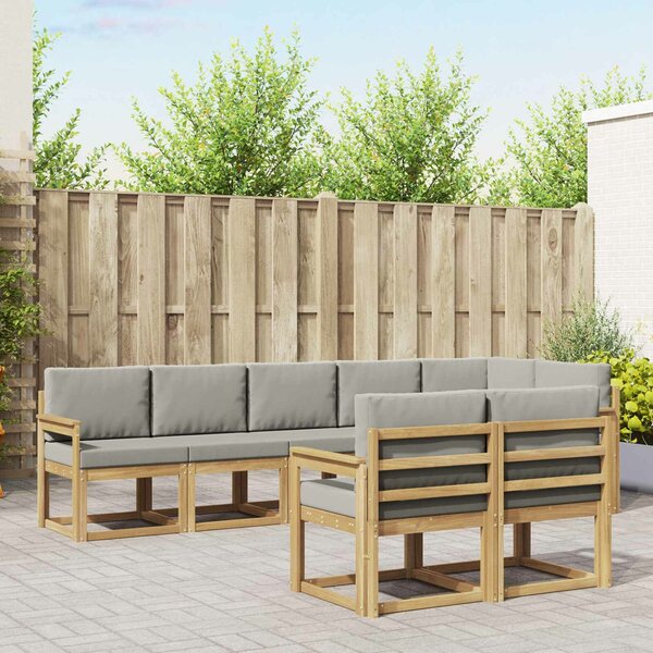 VidaXL Kültéri kanapé szett párnával 8 pcs Fehér és Világosszürke