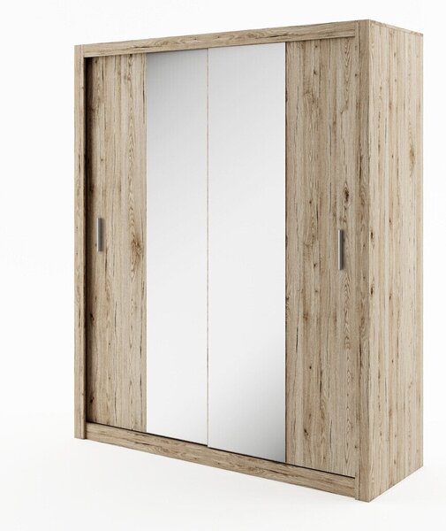 Gardróbszekrény Cirdelu 104, Laminált forgácslap, 215x180x60cm, San remo tölgy