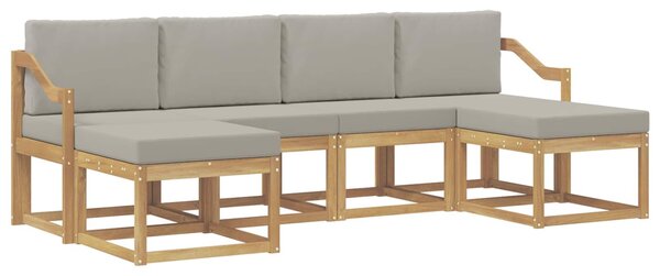 VidaXL Kültéri kanapé szett párnával 6 pcs Fehér és Világosszürke