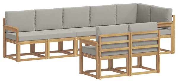 VidaXL Kültéri kanapé szett párnával 8 pcs Fehér és Világosszürke