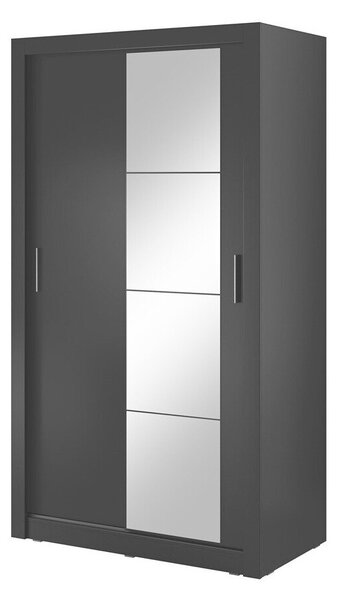 Gardróbszekrény Fresno 118, Laminált forgácslap, 215x120x60cm, Fekete
