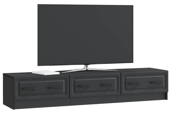 VidaXL TV szekrény fiókkal Fekete 147 x 34,5 x 27 cm Szerelt Fa