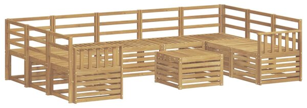 VidaXL Kültéri kanapé szett 10 pcs Fehér 59 x 59 x 37 cm Tömör Akácfa