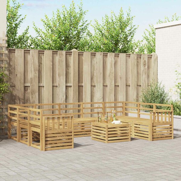 VidaXL Kültéri kanapé szett 10 pcs Fehér 59 x 59 x 37 cm Tömör Akácfa