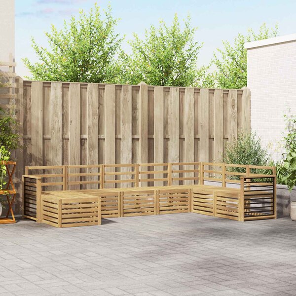 VidaXL Kültéri kanapé szett 8 pcs Fehér 306 x 187,5 x 73 cm