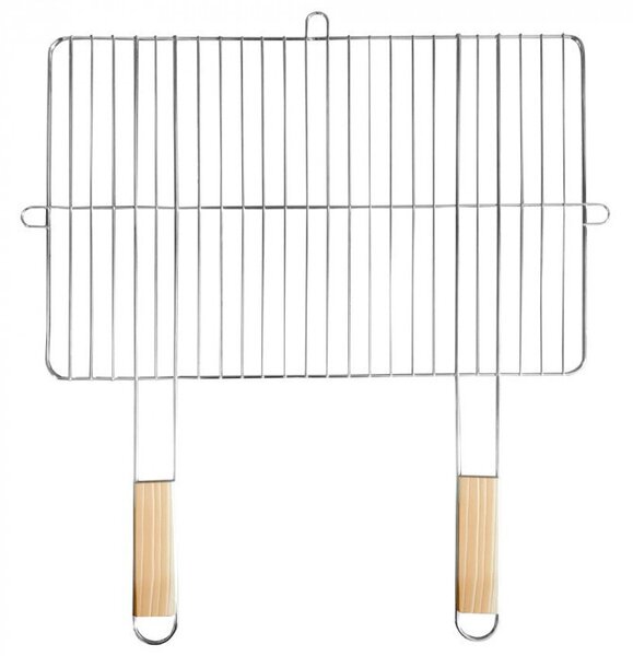 Szögletes grillrács fa fogantyúval 57x51 cm