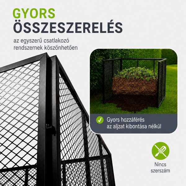 Juskys Fém komposztáló 450 L - fekete