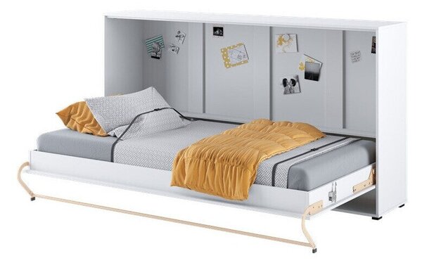 Ágy - gardrób Concept Pro Lenart AH110Egyszemélyes, Fehér, 90x200, Laminált forgácslap, Ágyrács, 127x215x109cm