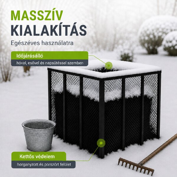 Juskys Fém komposztáló 450 L - fekete